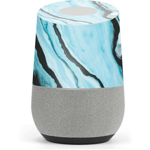 Aqua Blue Marble Ink Google Home Skin